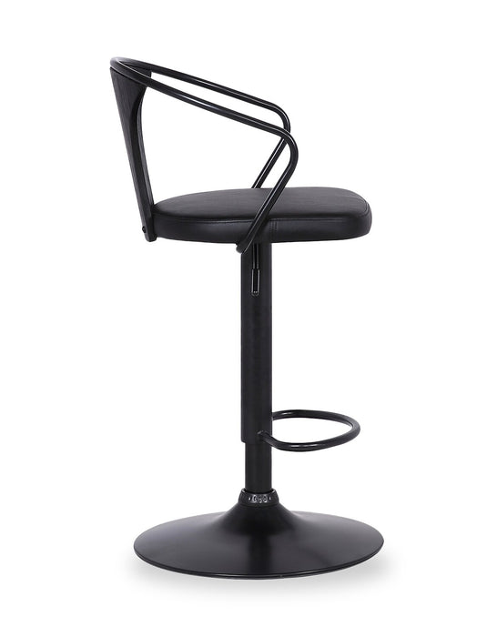Tabouret bar Hero en tissu de cuir végétalien et en métal avec siège pivotant et réglable - gris