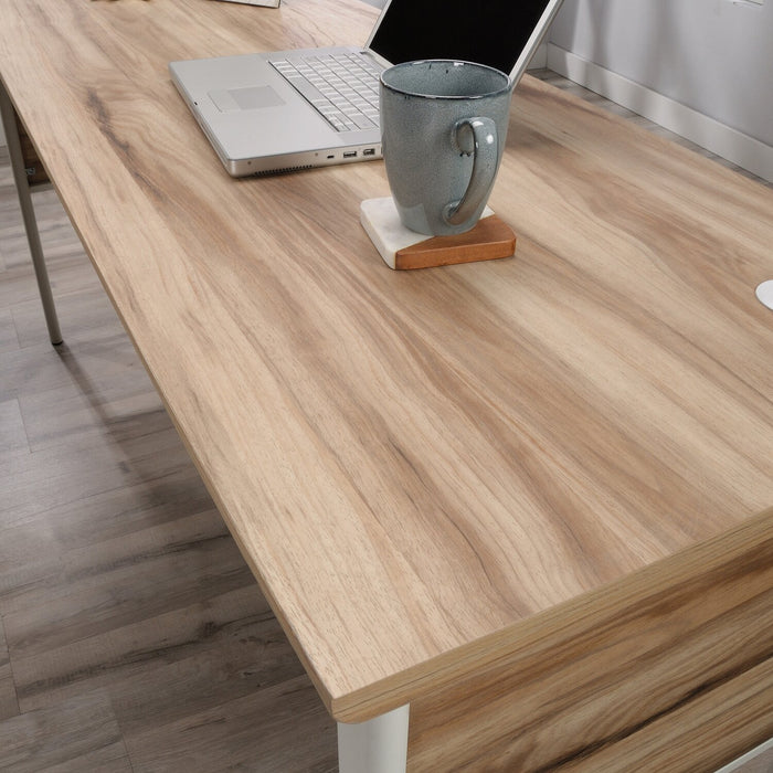 Bureau en forme de L Harrison de 65.35 po à 2 tiroirs - acacia séché au séchoir 