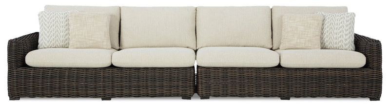 Ensemble Halifax 2 pièces pour la terrasse à l’extérieur avec causeuse de droite et causeuse de gauche - brun et beige