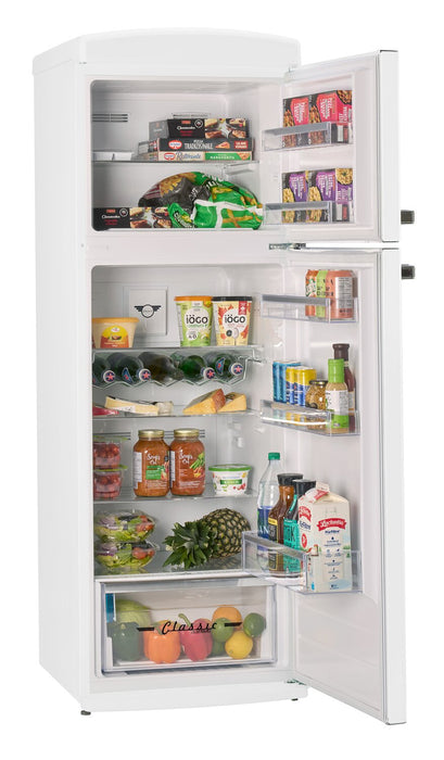 Réfrigérateur Classic Rétro d’Unique de 24 po et de 11 pi3 à congélateur supérieur - blanc guimauve - UNQ-310L W TM