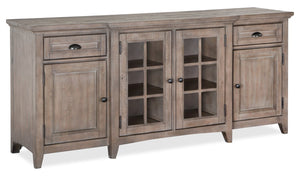 Meuble pour téléviseur traditionnel Wesley de 70 po avec rangement et système de gestion des câbles pour téléviseurs jusqu’à 75 po - gris tourterelle