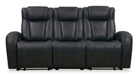  Sofa à inclinaison électrique Titan de Shaquille O’Neal Home de 92 po en cuir véritable avec confort Shaq-o-pedic - noir