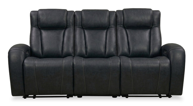 Sofa à inclinaison électrique Titan de Shaquille O’Neal Home de 92 po en cuir véritable avec confort Shaq-o-pedic - noir