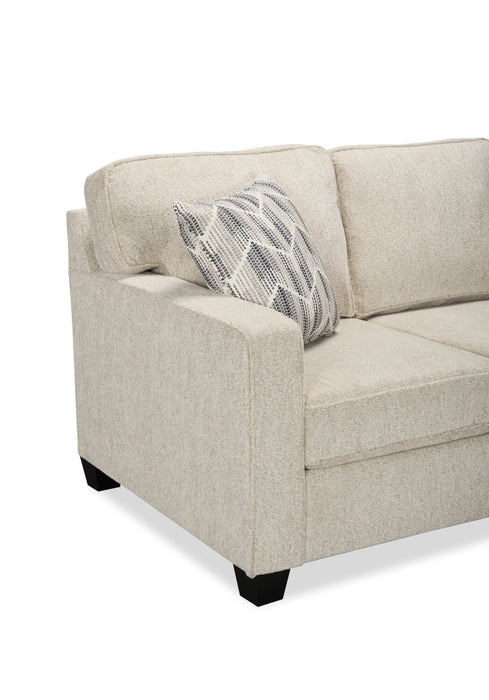 Sofa Lennox de 83 po fabriqué au Canada en tissu de chenille avec coussins réversibles et coussins décoratifs - taupe