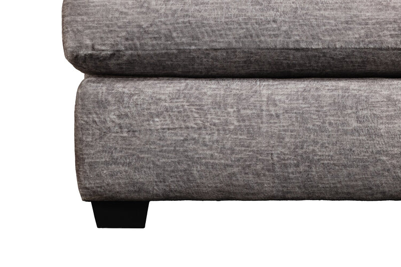Sofa sectionnel de droite Luxe 3 pièces fabriqué au Canada en tissu avec coussins amovibles - gris colombe Zaftig