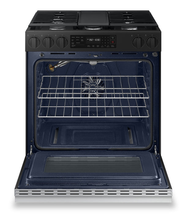 Cuisinière intelligente à gaz encastrée Samsung de 6 pi³ avec friture à air et convection par ventilateur - acier inoxydable - NSG6DG8300SRAA