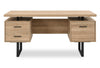 Bureau Winslow de 60 po à 3 tiroirs - brun clair
