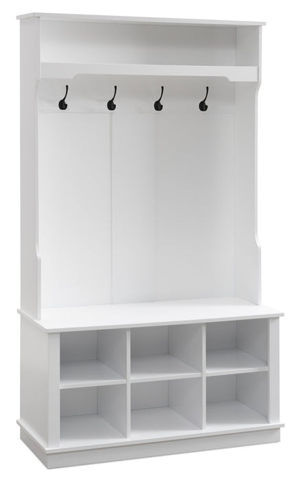 Portemanteau Quinn de 39,75 po avec rangement pour chaussures - blanc mat