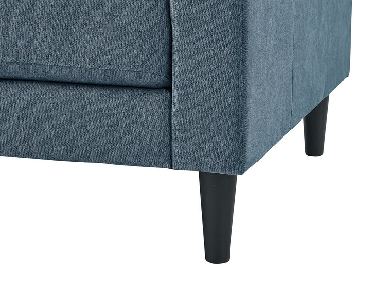 Sofa Metro de 78 po en tissu avec coussins de siège capitonnés et coussins de dossier réversibles - bleu denim
