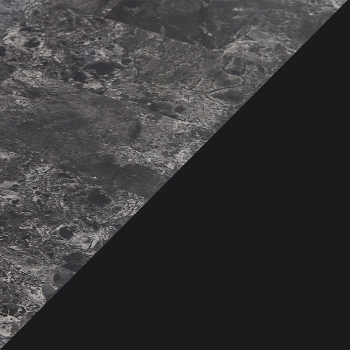 3 tables gigognes Roma de 25 po avec tablette - imitation de marbre noire