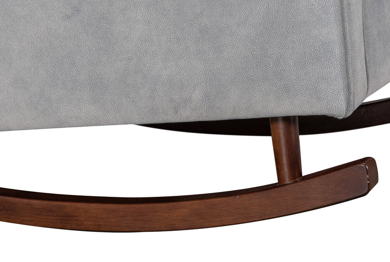 Fauteuil berçant Sherri de 29,5 po avec pieds de style traîneau en bois - gris