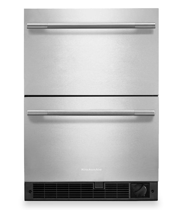 Tiroir réfrigérateur-congélateur double KitchenAid de 5,7 pi³ et de 24 po sous le comptoir - acier inoxydable - KUCT524SSB
