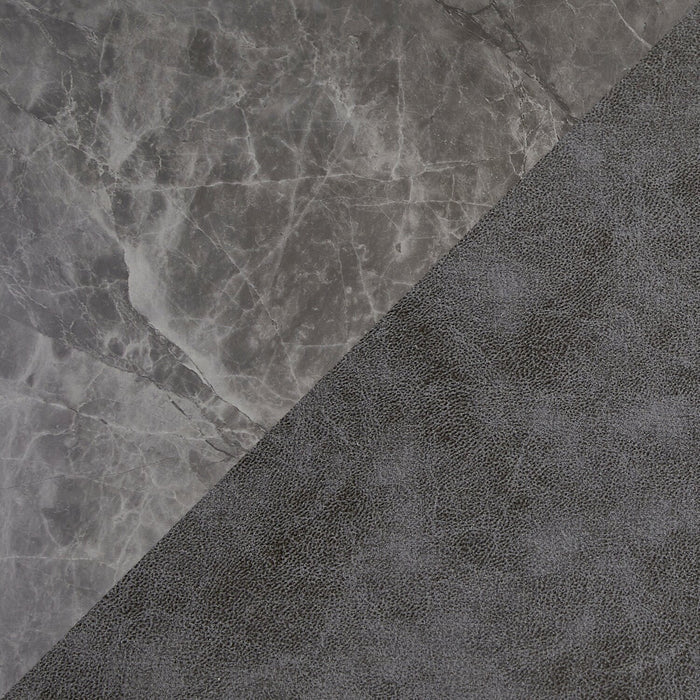 Ensemble de salle à manger Tavo 7 pièces en métal avec table, rallonge de 63 po à 79 po (L) et chaises - gris et noir