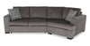 Sofa-lit sectionnel enveloppant de droite Legend 2 pièces fabriqué au Canada en tissu de chenille - brun étain
