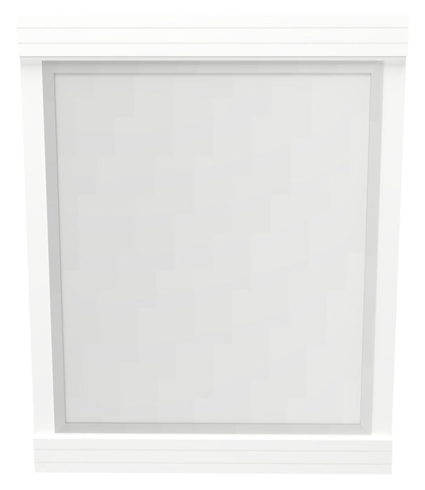 Ensemble lit matelot Riley 6 pièces avec tête de lit bibliothèque, commode, miroir et table de nuit, blanc - format lit double