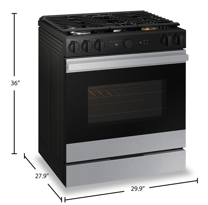 Cuisinière intelligente à gaz encastrée Samsung de 6 pi³ avec friture à air et Air Sous Vide - acier inoxydable - NSG6DG8500SRAA