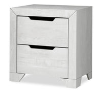  Table de nuit Elite de 22 po (L) x 23 po (H) à 2 tiroirs - blanche