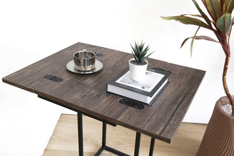 Table Pia de 18 po en forme de C avec dessus extensible - brune