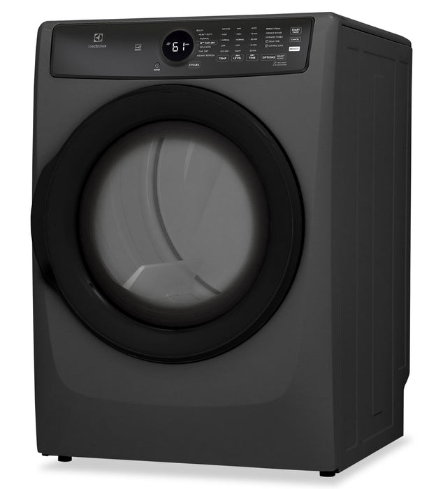 Laveuse à la vapeur à chargement frontal de 5,2 pi³ et sécheuse électrique de 8 pi³ d’Electrolux - titane 
