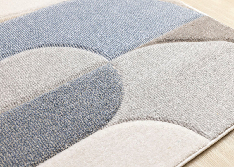 Carpette Farrah gris et bleu - 5 pi 3 po x 7 pi 7 po