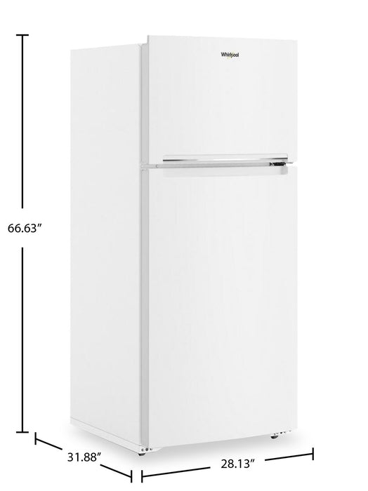 Réfrigérateur Whirlpool de 16,3 pi³ et de 28 po à congélateur supérieur - blanc - WRTX5328PW