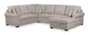 Sofa-lit sectionnel de droite Haven de Scott Living 4 pièces en tissu de chenille avec fauteuil long de rangement - gris