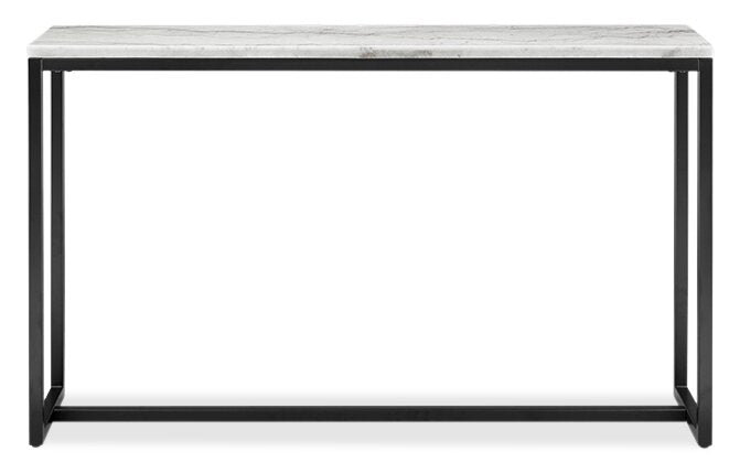 Table de salon moderne Webber de 48 po en marbre - blanche