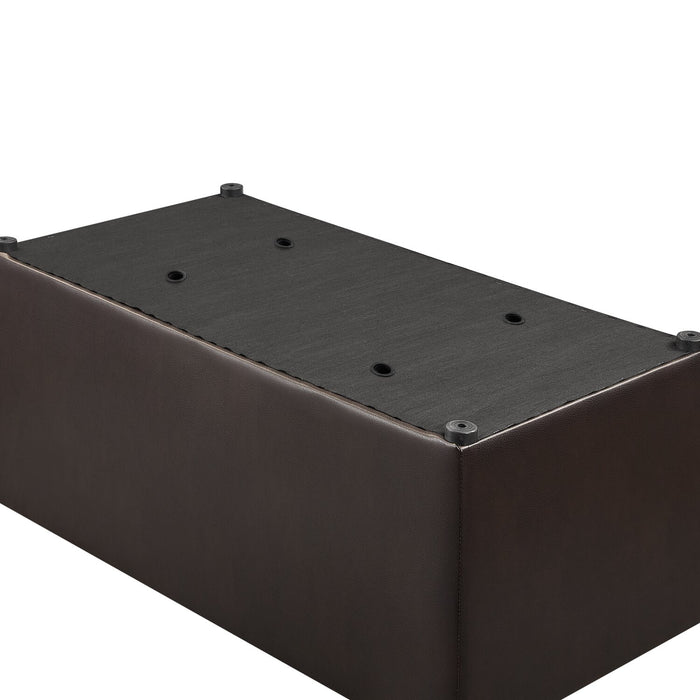 Pouf de rangement Edmonton de 32 po en similicuir - espresso