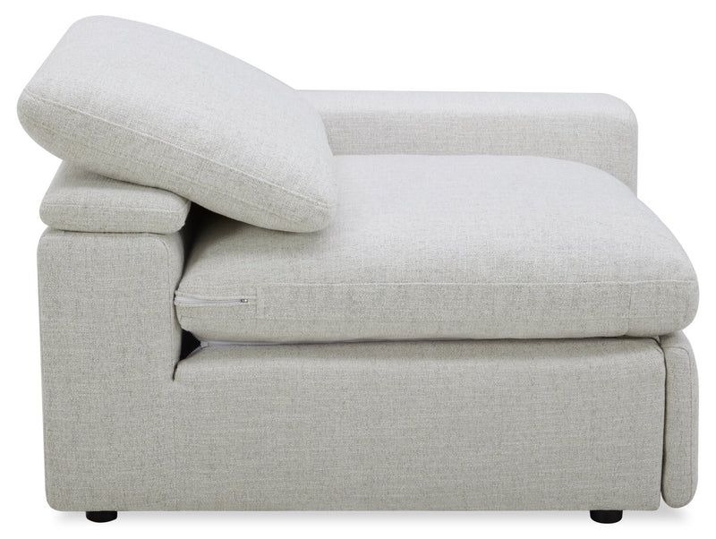 Sofa sectionnel à inclinaison électrique modulaire Sky 6 pièces en tissu avec console et coussins en duvet et plumes - blé Nathan