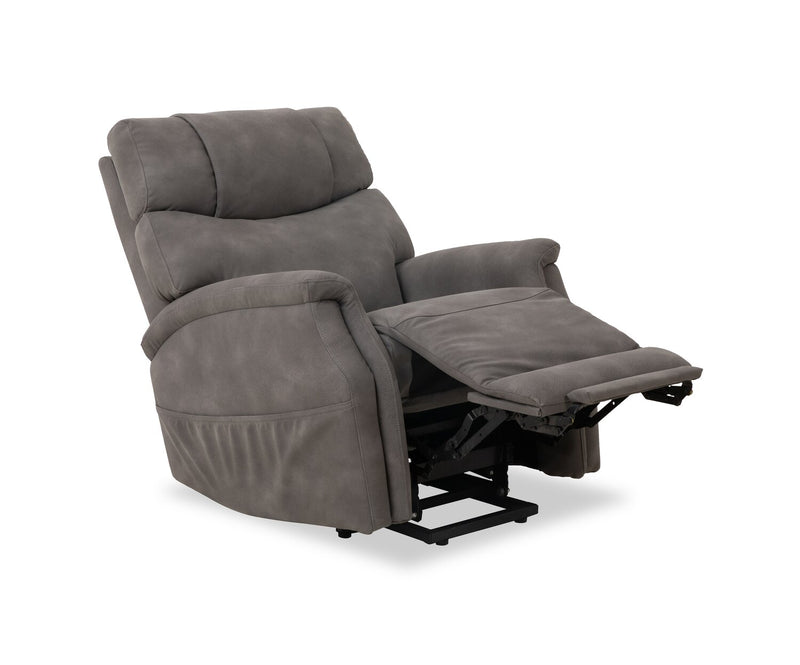 Fauteuil basculeur à inclinaison électrique Claire de 34 po en tissu d’apparence cuir - gris anthracite 