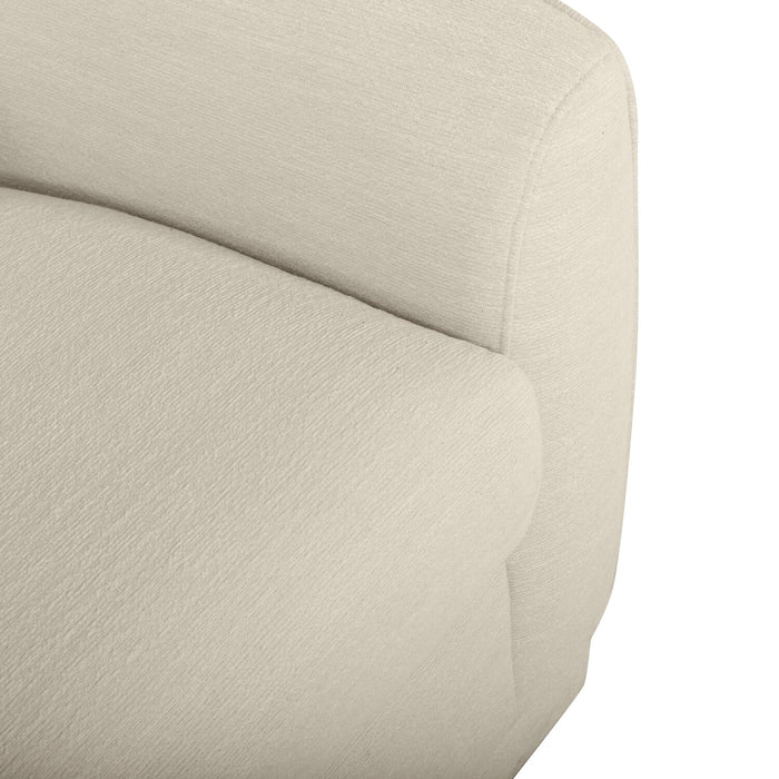 Fauteuil d’appoint pivotant Rio de 34,5 po en tissu de chenille - blanc ivoire