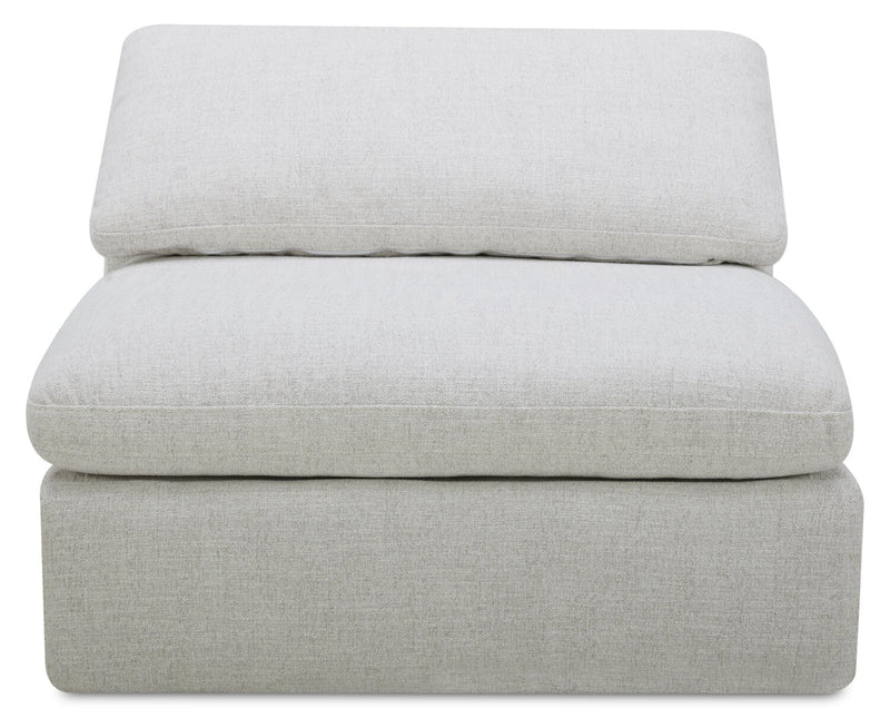 Fauteuil sans accoudoirs à inclinaison électrique modulaire Sky de 44 po en tissu avec coussins en duvet et plumes - blé Nathan