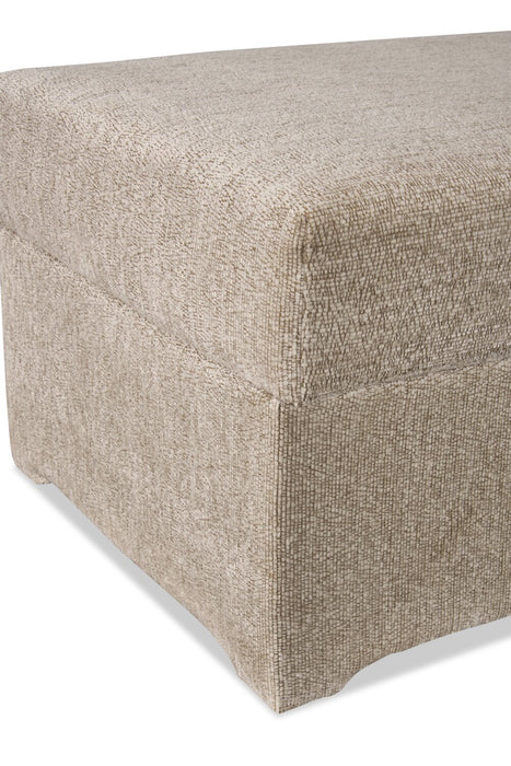 Pouf de rangement Lennox de 40 po fabriqué au Canada en tissu de chenille - taupe