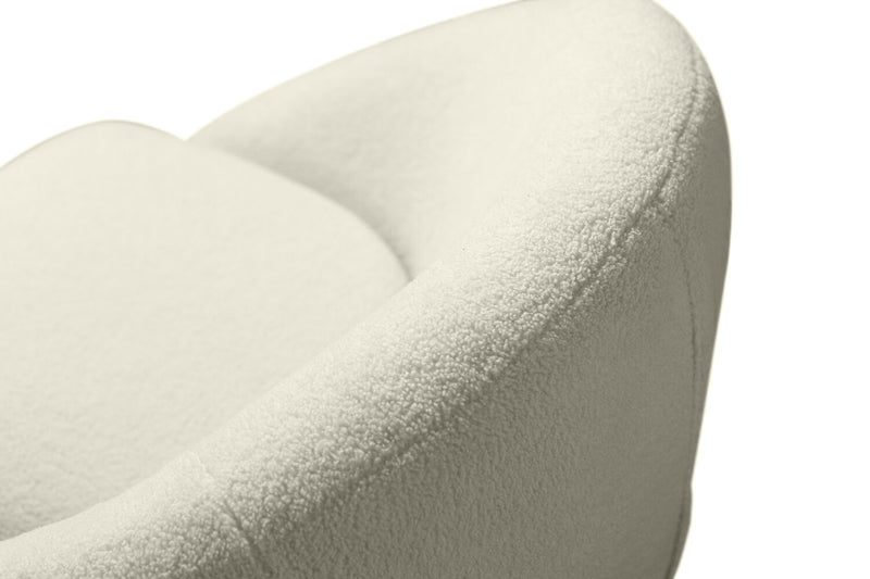 Fauteuil d’appoint courbé Lola de 28,7 po en tissu de chenille bouclé avec coussin de siège amovible - blanc