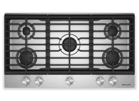  Surface de cuisson à gaz sur métal KitchenAid de 36 po avec grilles en fonte - acier inoxydable - KCGK336SSS