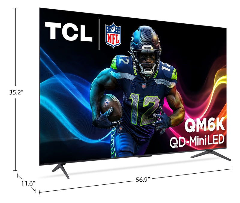 Téléviseur intelligent QLED TCL QM6K UHD 4K de 65 po avec Google TVMC et mini DEL QD (65QM6K)