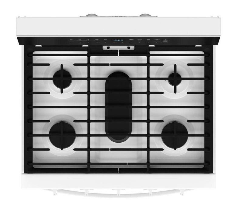 Cuisinière intelligente à gaz Whirlpool de 5 pi³ avec friture à air et autonettoyage - blanche - WFGS7530RW