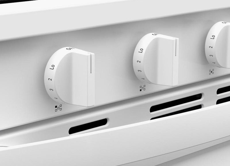 Cuisinière à gaz Whirlpool de 5 pi³ avec friture à air et autonettoyage - blanche - WFGS5030RW