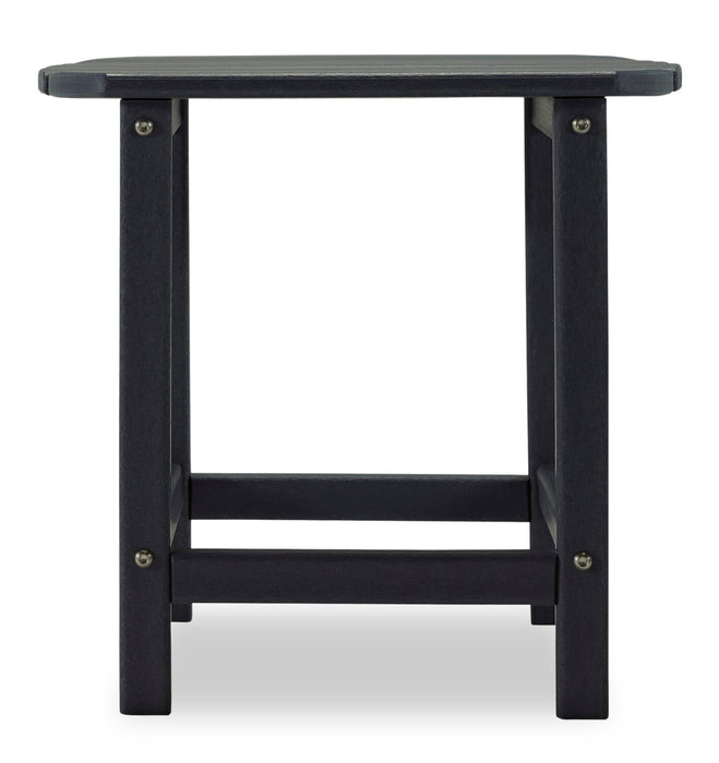 Table de bout Bask 15 po (L) pour la terrasse à l’extérieur, plastique haute densité, résistant aux rayons UV et aux intempéries - noire