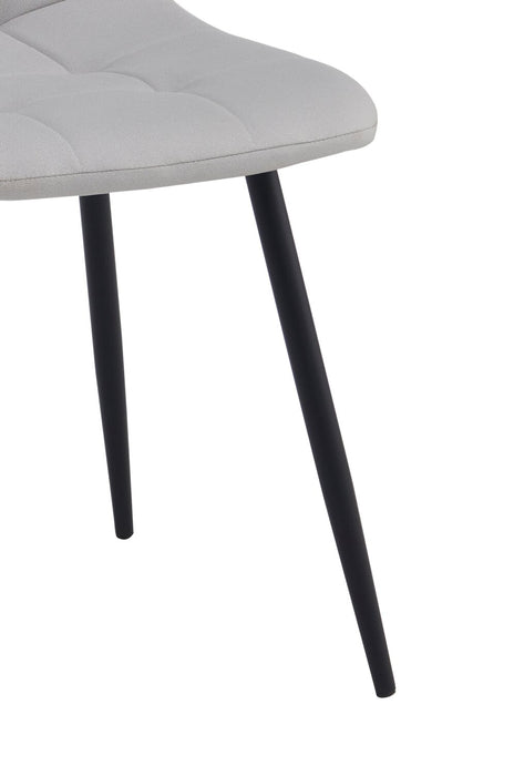 Chaise de salle à manger Arlo en métal avec siège et dossier coussinés capitonnés en tissu - grise