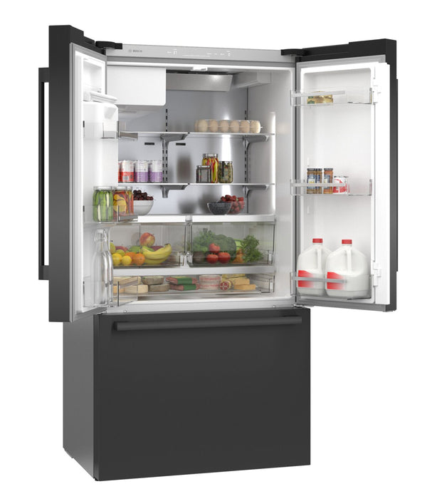 Réfrigérateur Bosch de 21,6 pi³ à portes françaises à congélateur inférieur - Acier inoxydable noir - B36CD52SNB