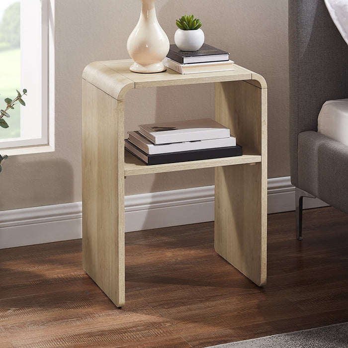Table de nuit Odin de 18 po (l) x 25,75 po (H) avec tablette de rangement - naturelle