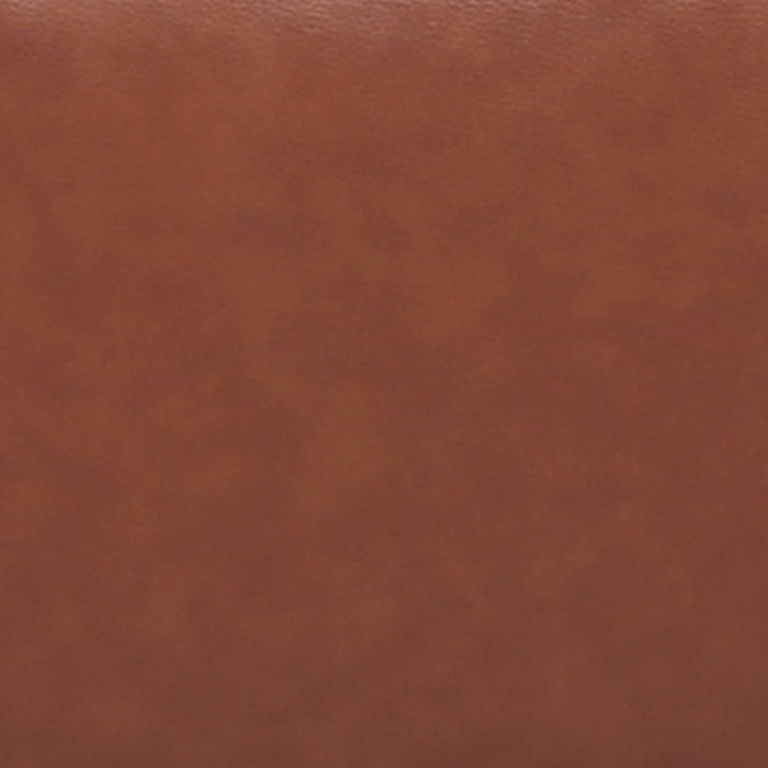 Fauteuil d’appoint Haden de 30 po en cuir véritable avec base en bois et bordure de clous décoratifs - brun pavé Sidekick