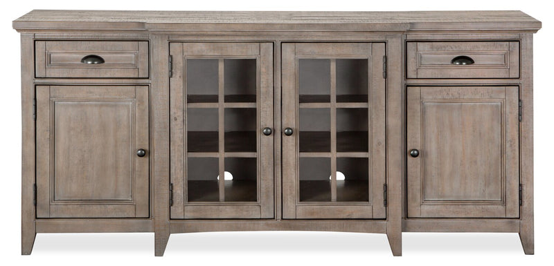 Meuble pour téléviseur traditionnel Wesley de 70 po avec rangement et système de gestion des câbles pour téléviseurs jusqu’à 75 po - gris tourterelle