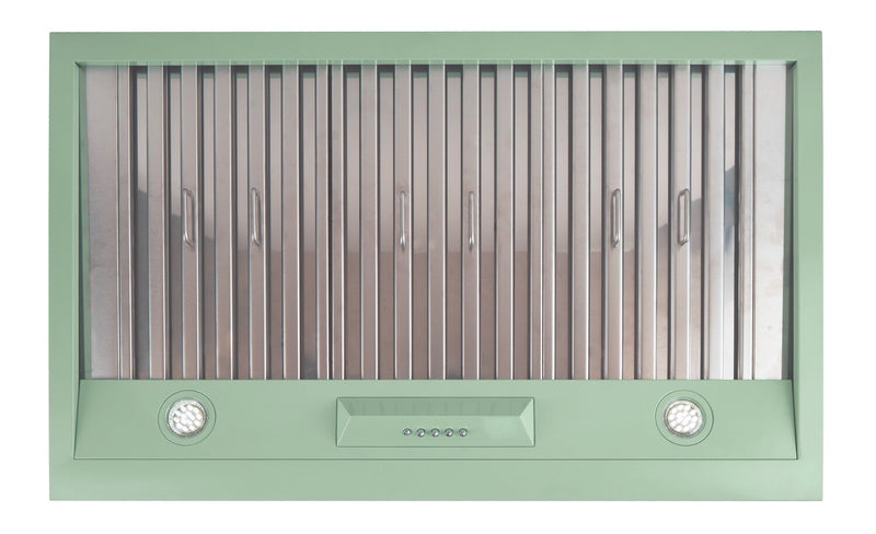 Hotte de cuisinière sous l’armoire Classic Rétro par Unique de 36 po et de 700 pi3/min - vert menthe estival - UGP-36CR RH LG