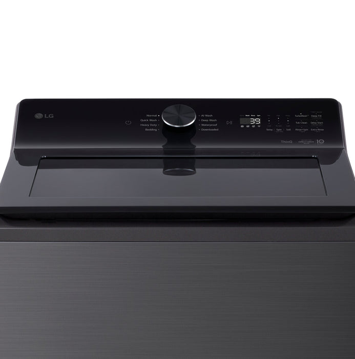 Laveuse intelligente LG à chargement par le haut de 5,8 pi³ avec EasyUnload et détection IA - noir platine - WT8200CL