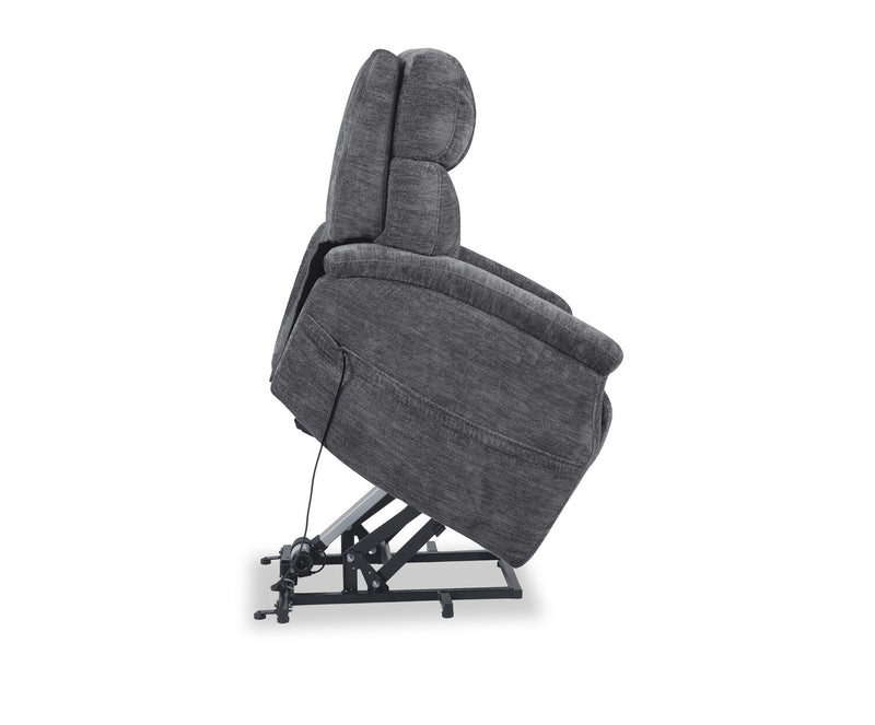 Fauteuil basculeur à inclinaison électrique Claire de 34 po en tissu de chenille - gris granite 