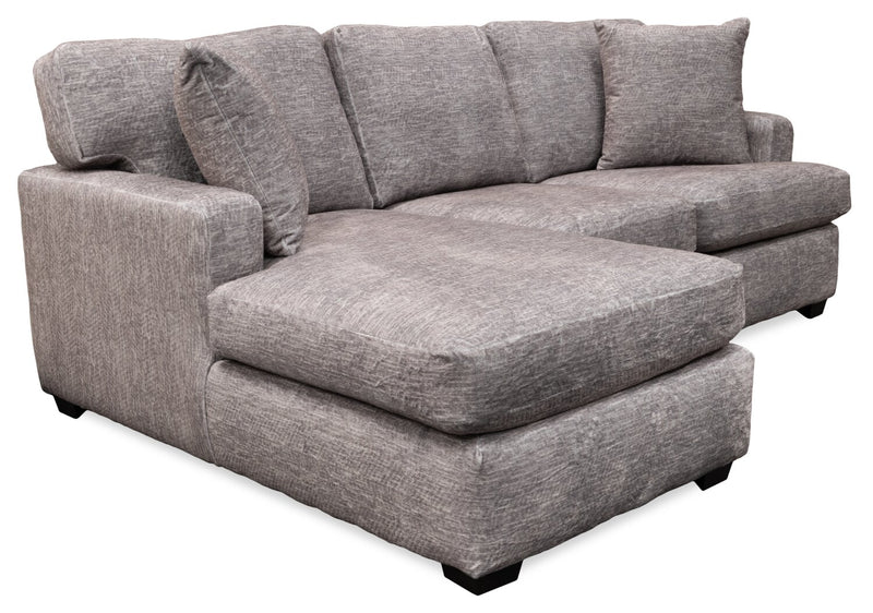 Sofa sectionnel de gauche Luxe 3 pièces fabriqué au Canada en tissu avec coussins amovibles - gris colombe Zaftig