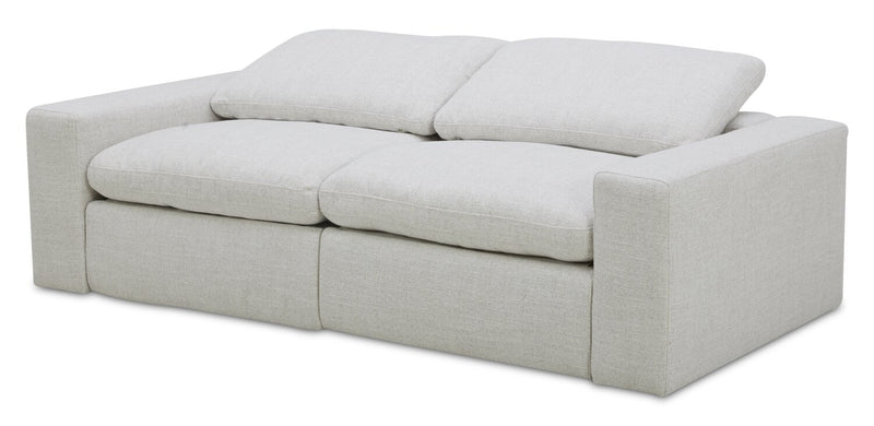 Causeuse à inclinaison électrique modulaire Sky de 91,5 po en tissu avec coussins amovibles en duvet et plumes - blé Nathan