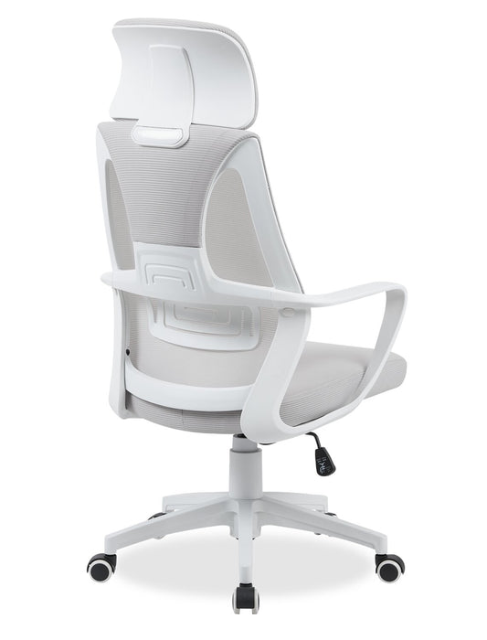 Chaise de bureau réglable Bennet de 24.4 po en mailles - blanche 